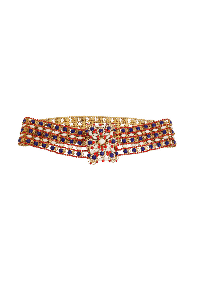 Vintage Wide Crystal Filigree Belt @ Recess LA