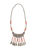 Hamsa Bead Fringe Plate Necklace @ Recess LA