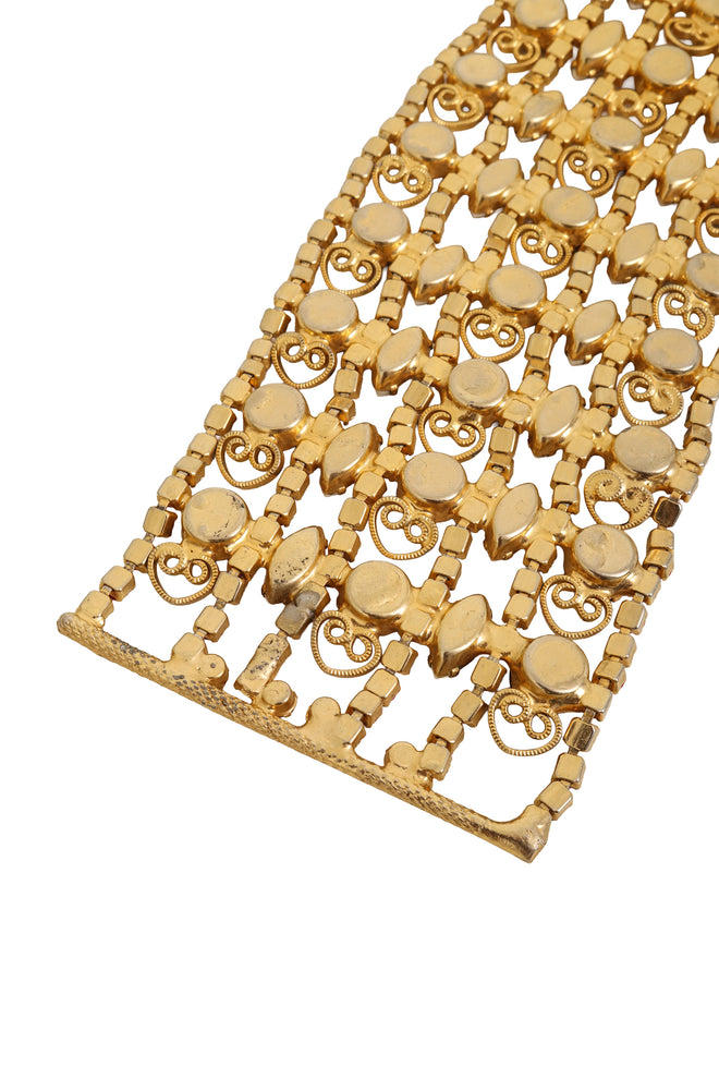 Wide Crystal Filigree Belt