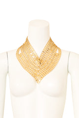 Vintage Disc Mesh Bib Necklace on mannequin @ Recess LA