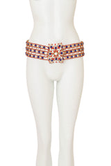 Vintage Wide Crystal Filigree Belt on mannequin @ Recess LA