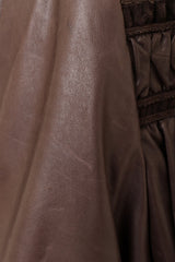 Vintage Alan Austin Leather Fur Ruffle Tiered Trench wear 2 @ Recess LA