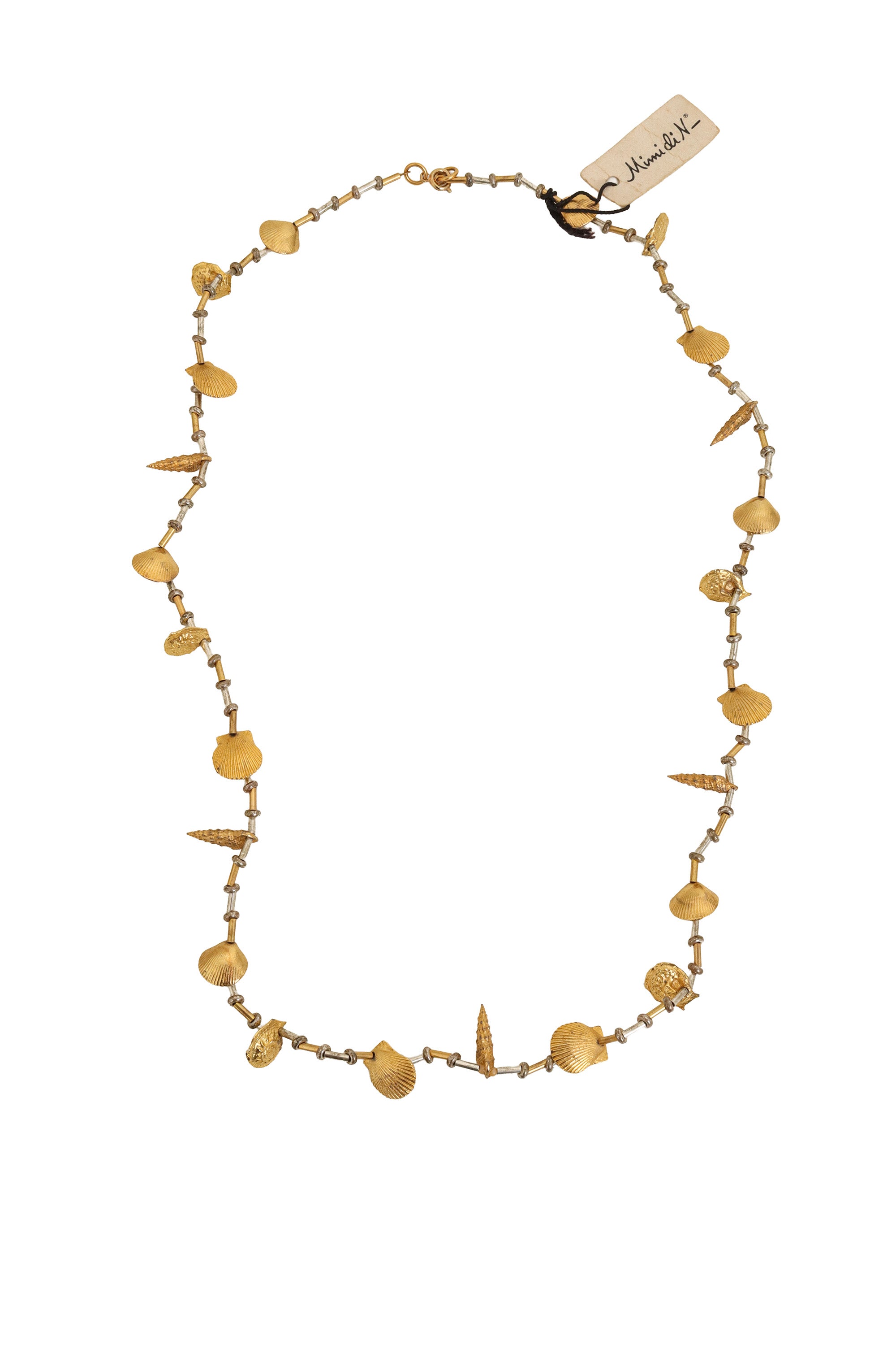 Mixed Metal Shell Bead Necklace by Mimi D N @ Recess LA