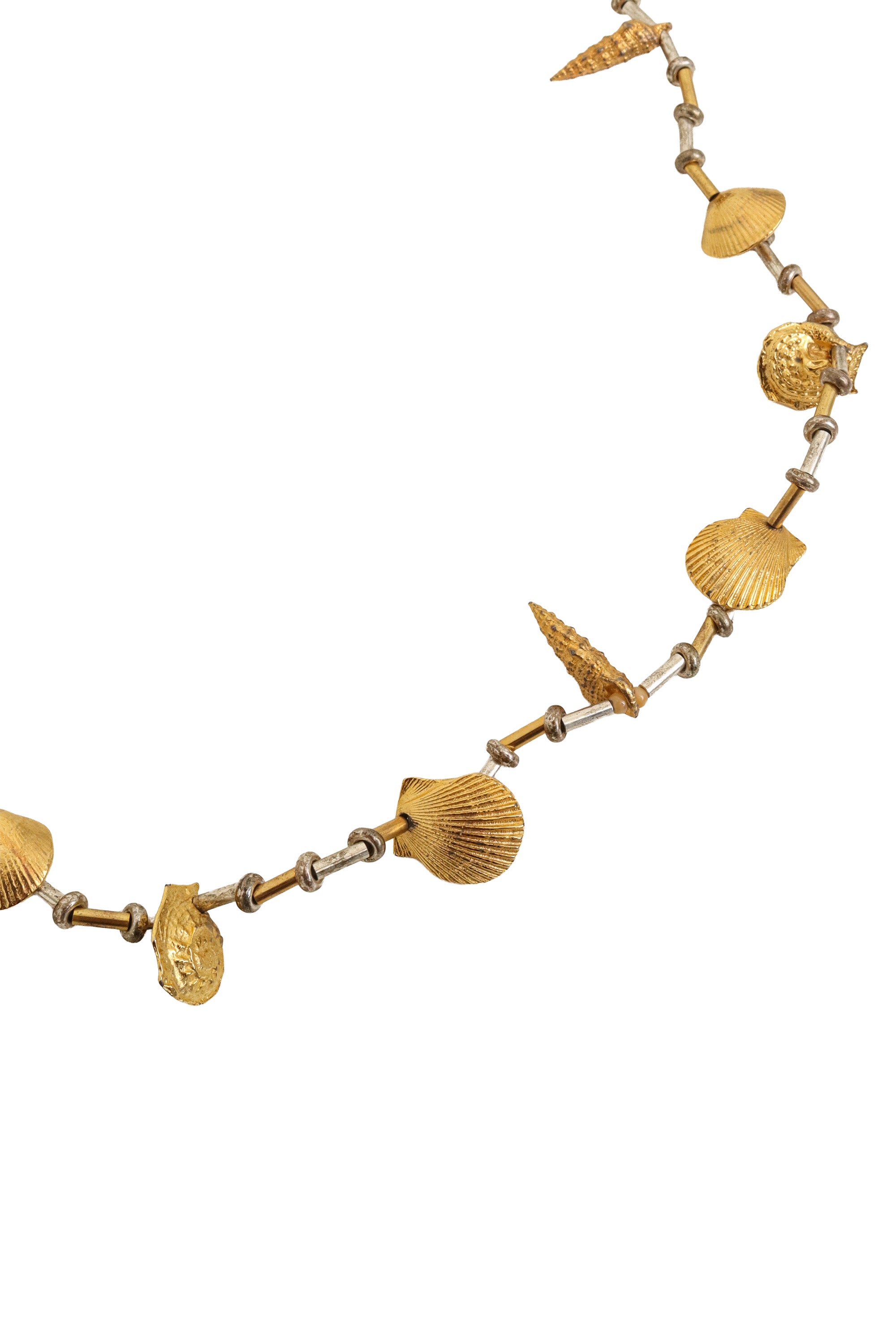 Mixed Metal Shell Bead Necklace by Mimi D N scuffs @ Recess LA