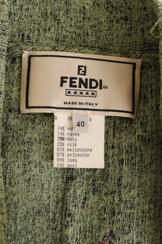 Vintage Fendi Two Tone Trench Duster Jacket tag @ Recess LA 