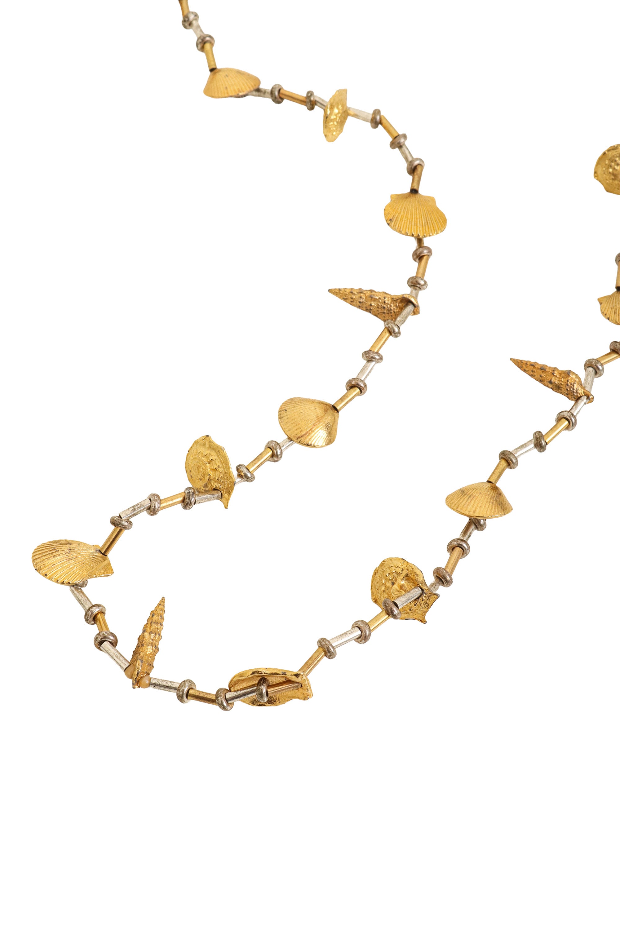Mixed Metal Shell Bead Necklace by Mimi D N close @ Recess LA