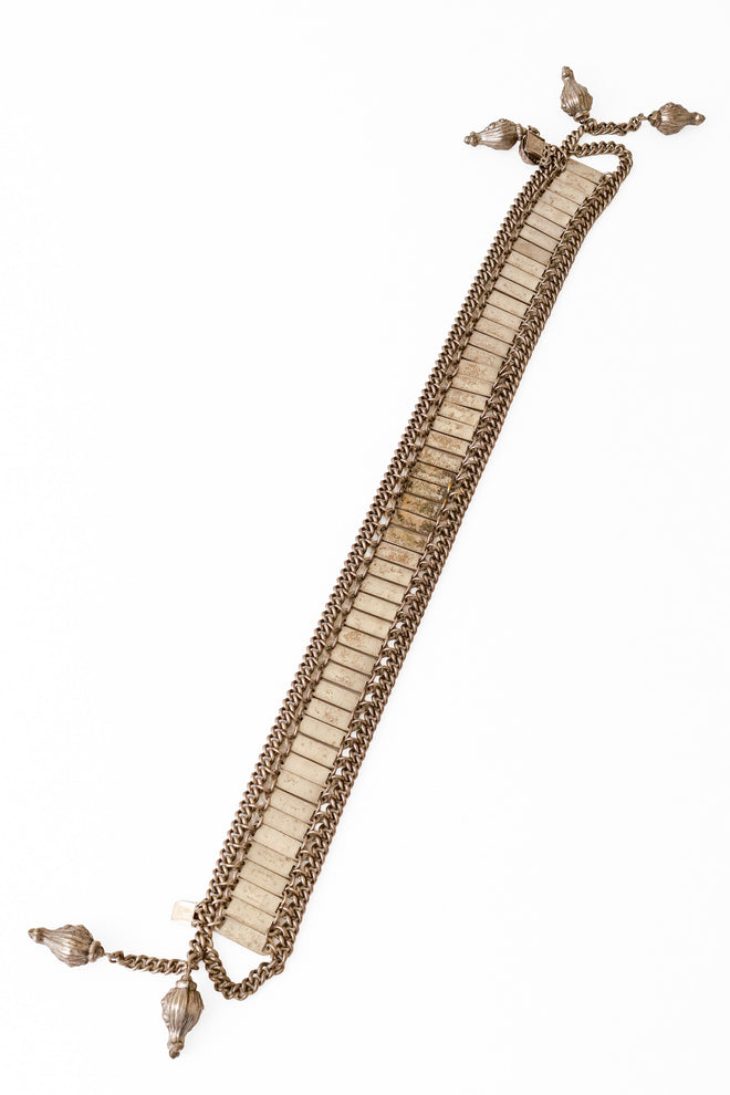 Filigree Bar Chain Dangle Collar back side tarnish @ Recess LA 