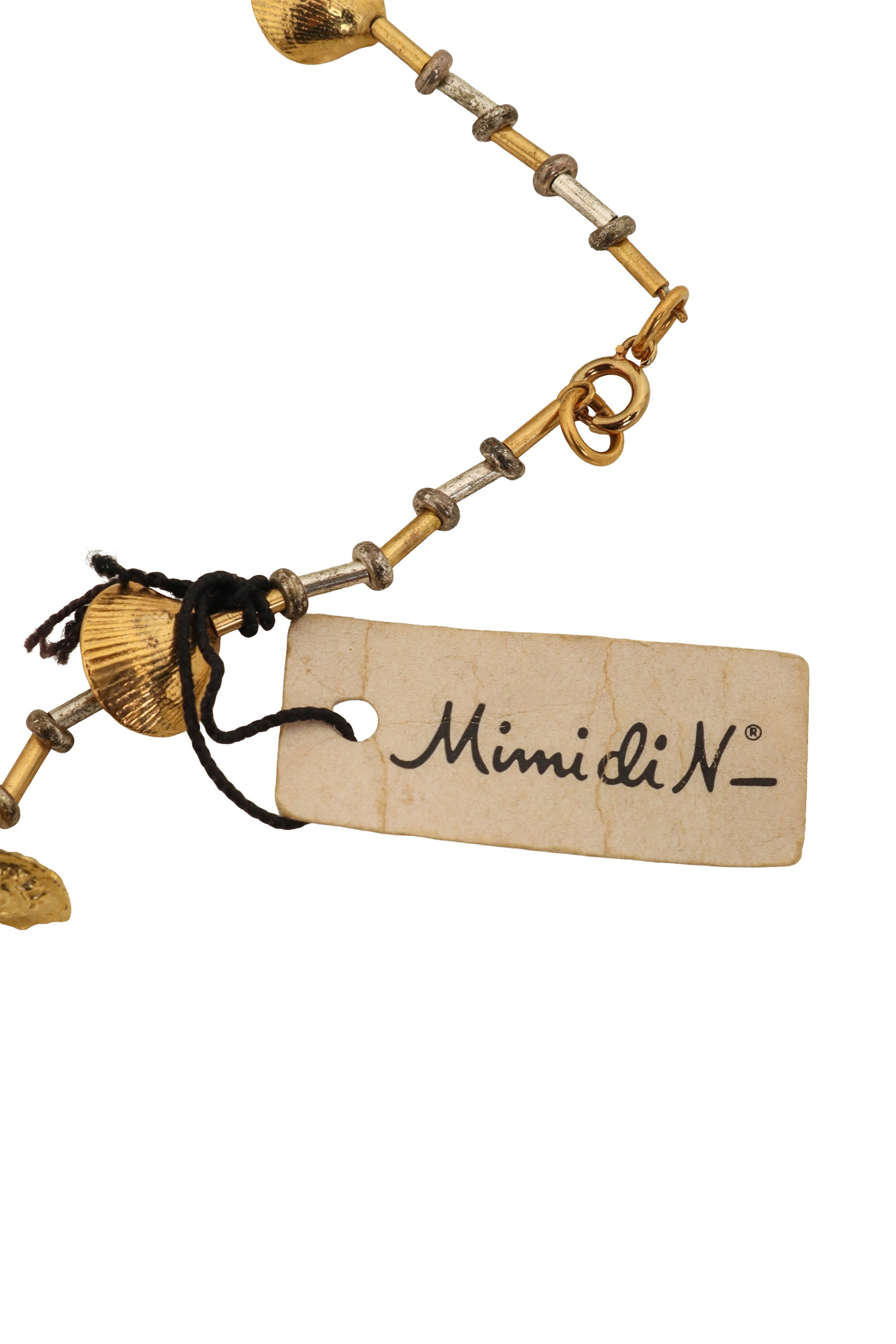 Mixed Metal Shell Bead Necklace by Mimi D N tag @ Recess LA