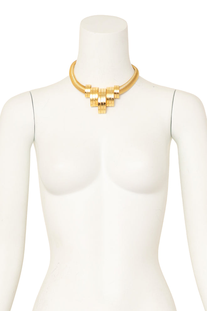 Sculptural Tubular Convex Rib Collar on Mannequin @ Recess LA 