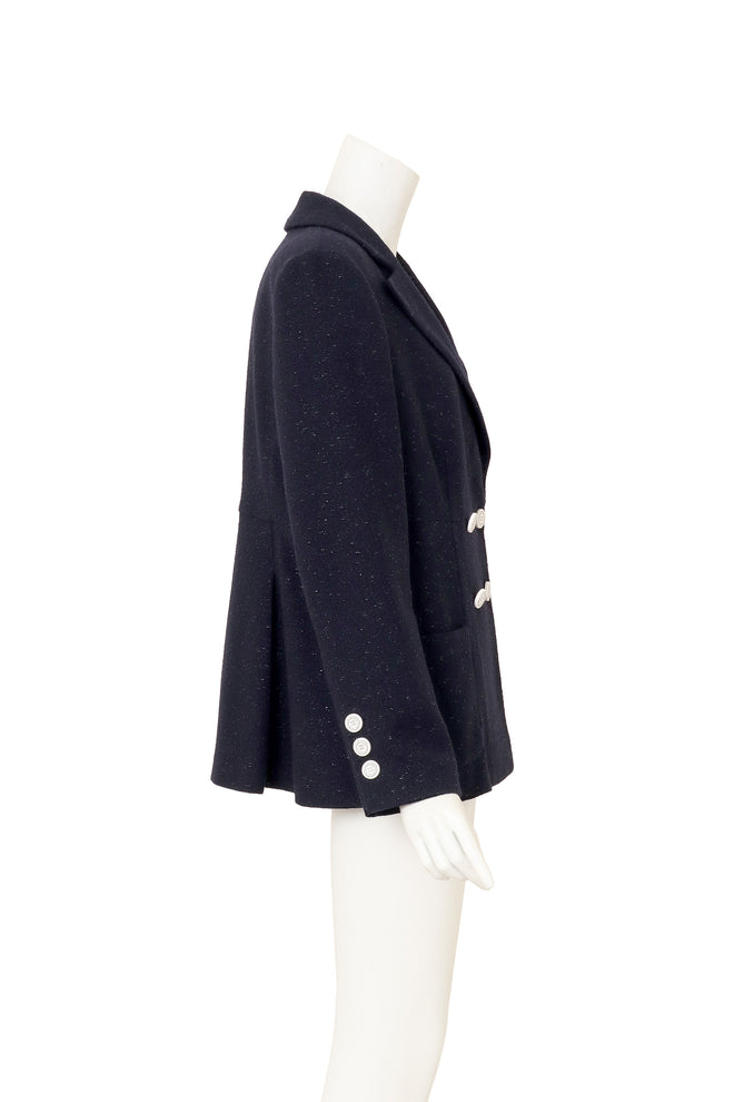 2019C Lamé Tweed Blazer by Chanel on mannequin side @ Recess LA