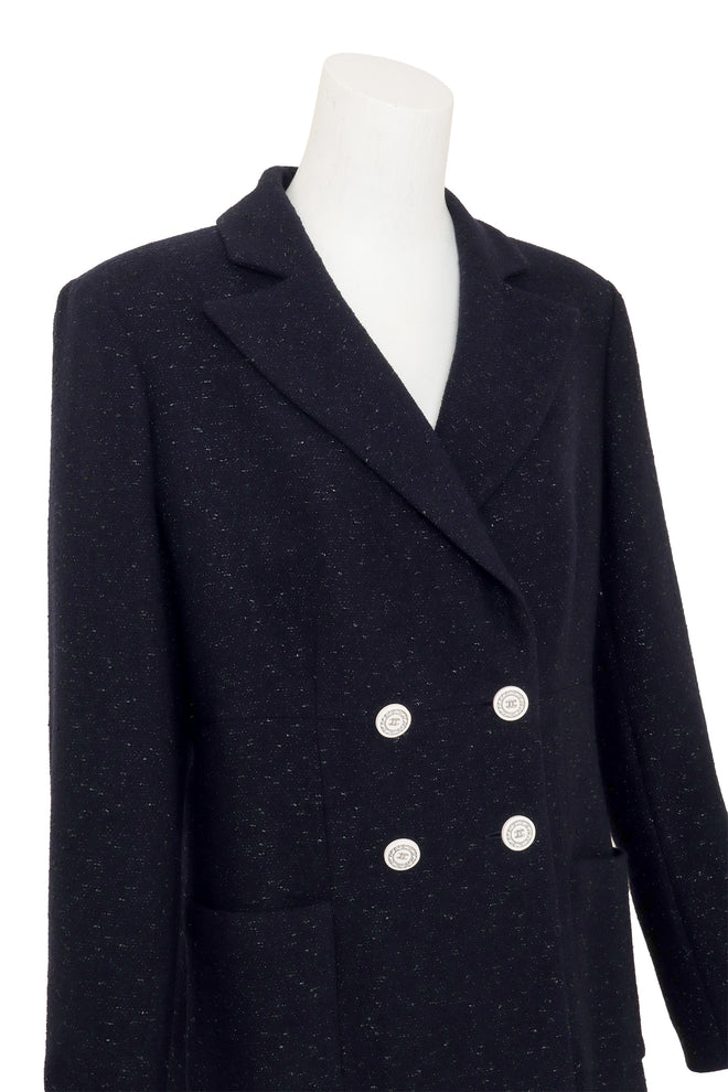 2019C Lamé Tweed Blazer by Chanel on mannequin close @ Recess LA