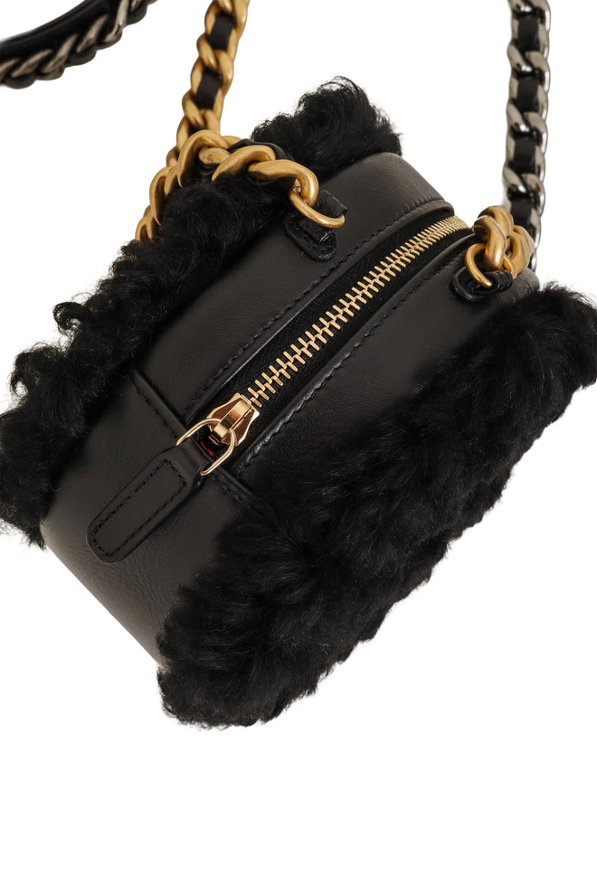 Chanel Shearling Round Vanity Bag zipper @ Recess LA