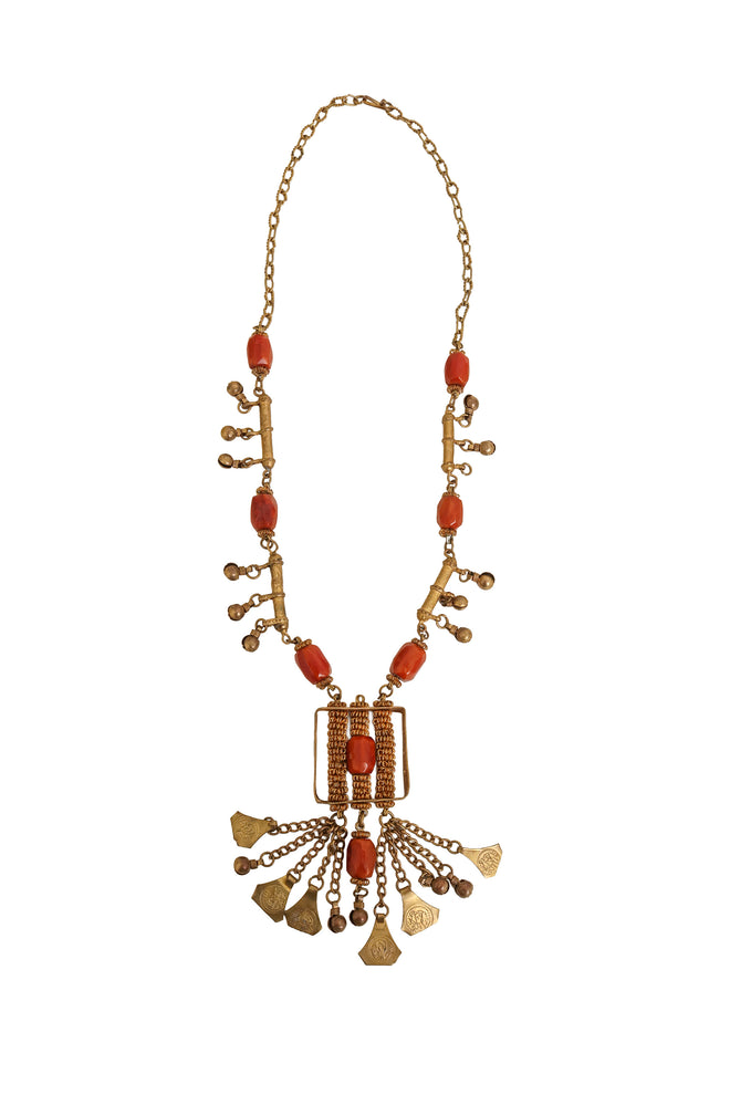 Tassel Fringe Frame Pendant Necklace @ Recess LA