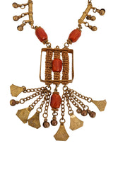Tassel Fringe Frame Pendant Necklace pendant close @ Recess LA