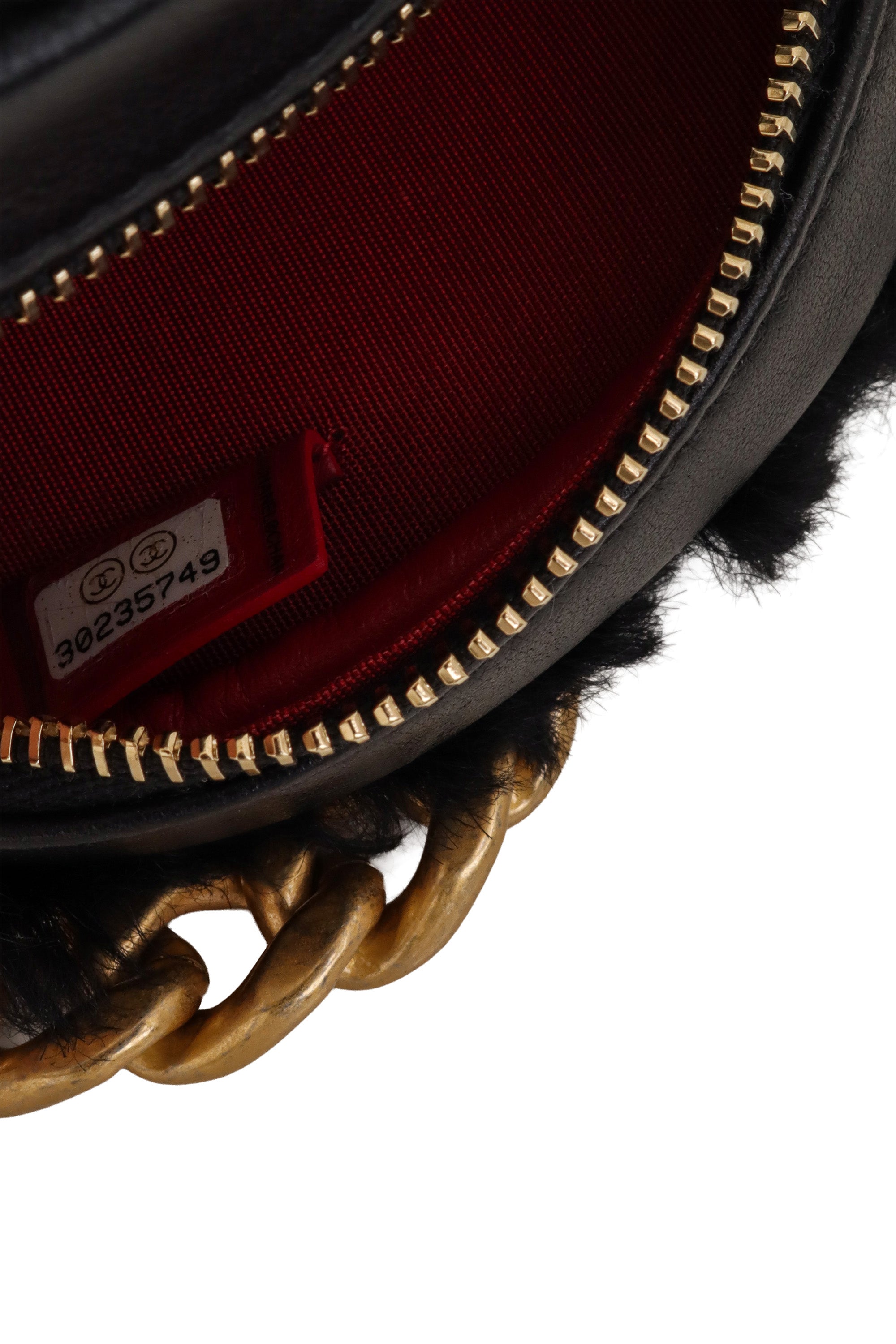 Chanel Shearling Round Vanity Bag serial number @ Recess LA