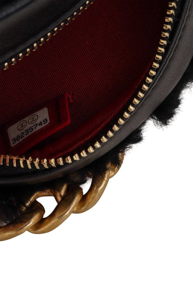 Chanel Shearling Round Vanity Bag serial number @ Recess LA