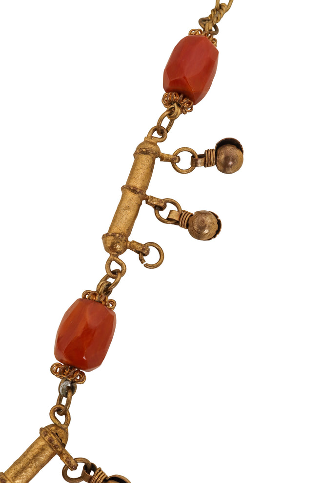 Tassel Fringe Frame Pendant Necklace missing ball @ Recess LA
