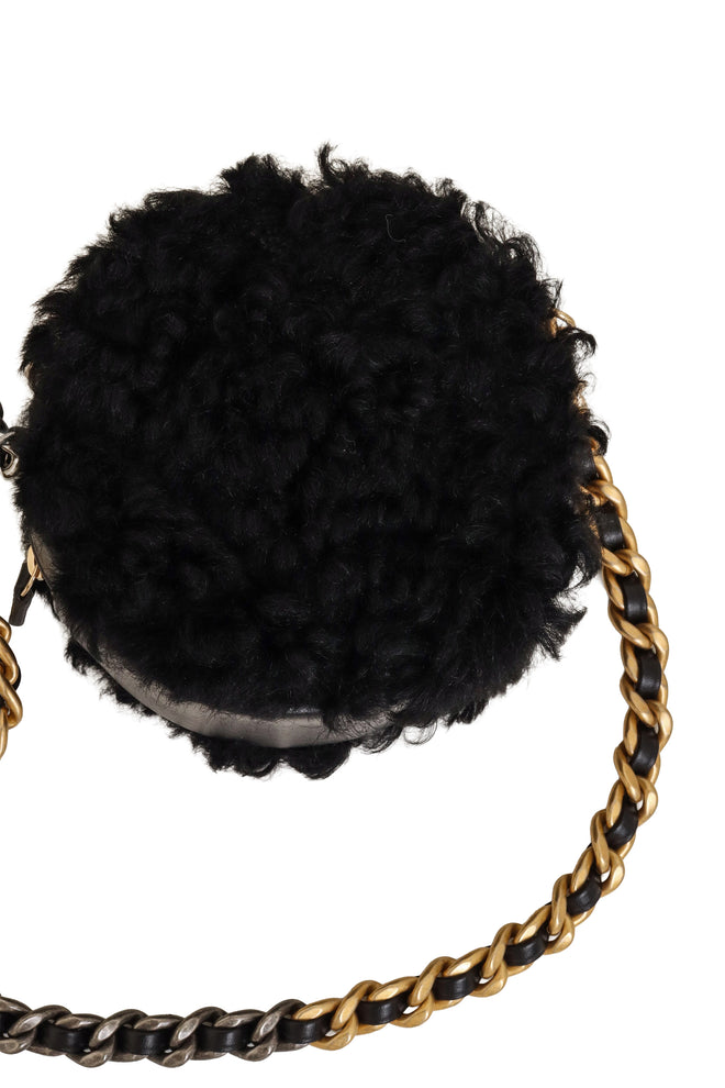Chanel Shearling Round Vanity Bag back @ Recess LA