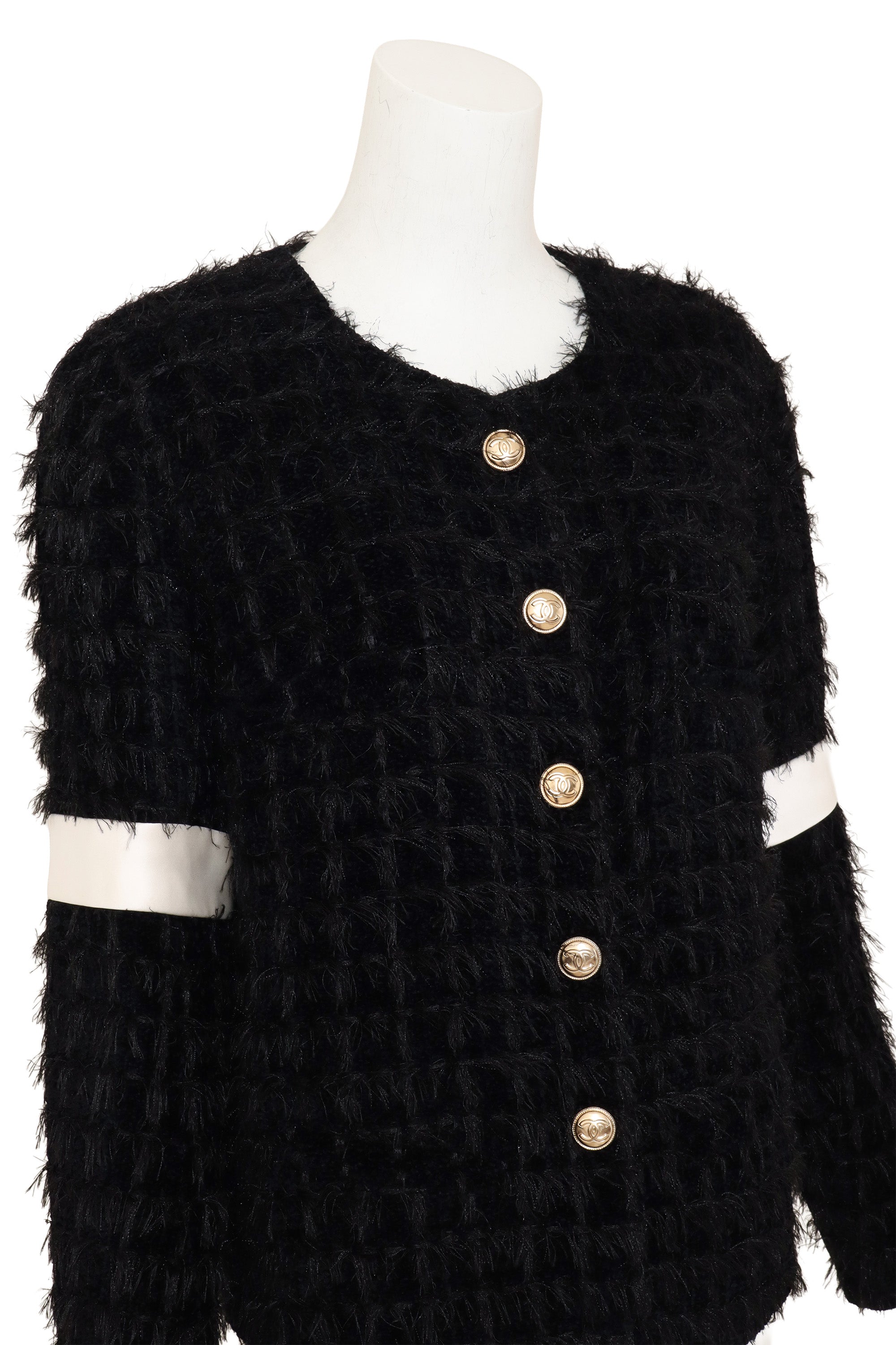  Chanel Eyelash Tweed Jacket on mannequin close @ Recess LA