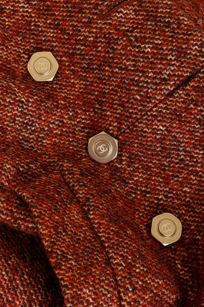 2018 F/W Tweed Hex Button Jacket by Chanel closeup @ Recess LA