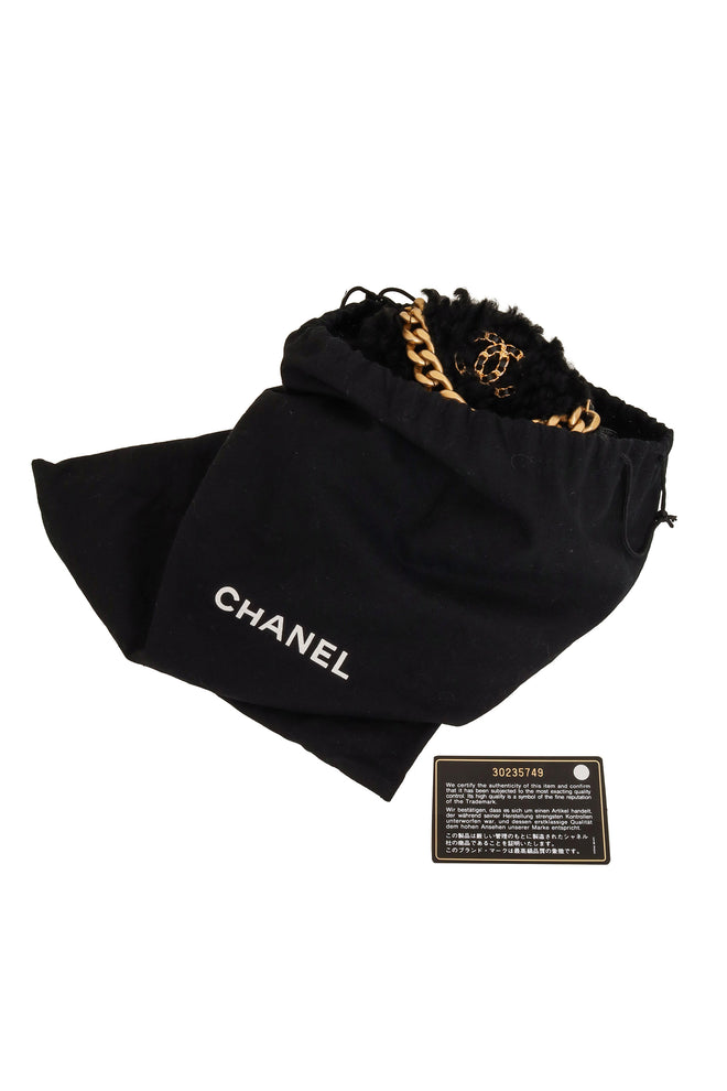 Chanel Shearling Round Vanity Bag dustbag and authentication card @ Recess LA