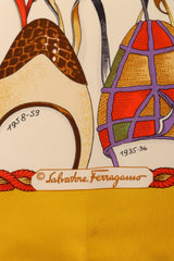 Vintage Salvatore Ferragamo History Of Shoes Silk Scarf logo @ Recess LA