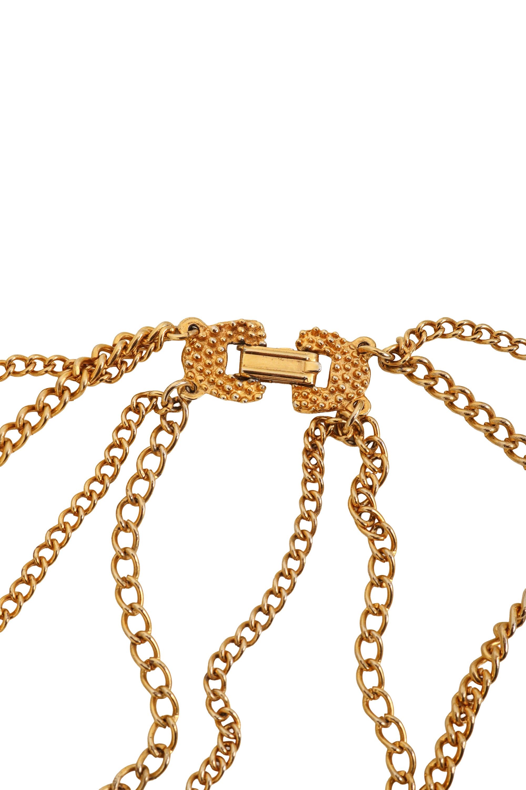Draped Chain Fishbone Necklace clasp @ Recess LA