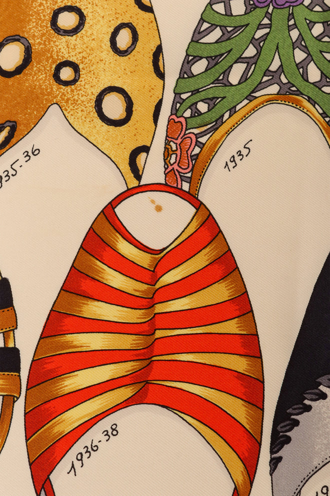 Vintage Salvatore Ferragamo History Of Shoes Silk Scarf mark @ Recess LA