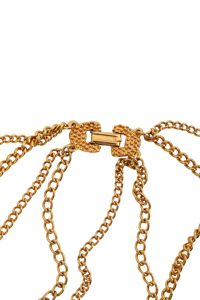 Draped Chain Fishbone Necklace clasp @ Recess LA