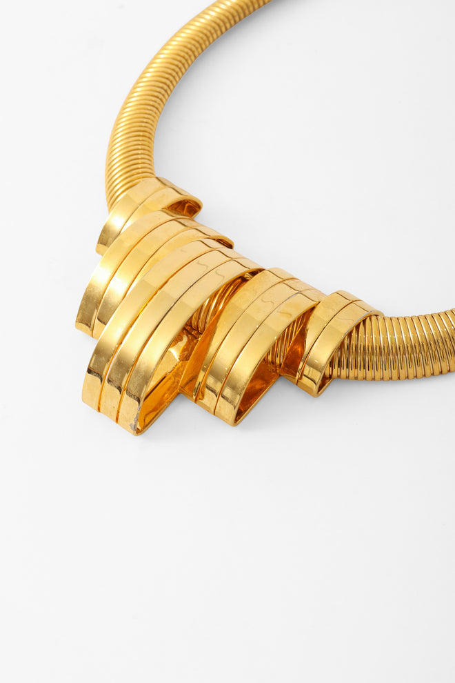 Sculptural Tubular Convex Rib Collar up close @ Recess LA