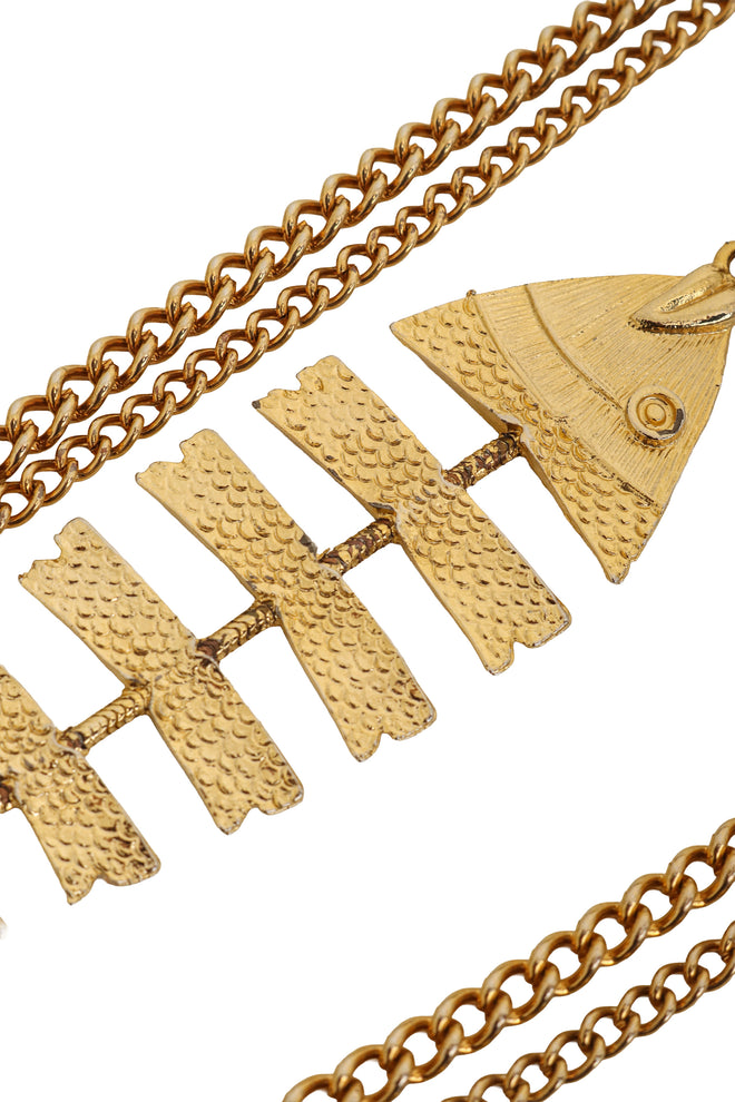Draped Chain Fishbone Necklace tarnish @ Recess LA