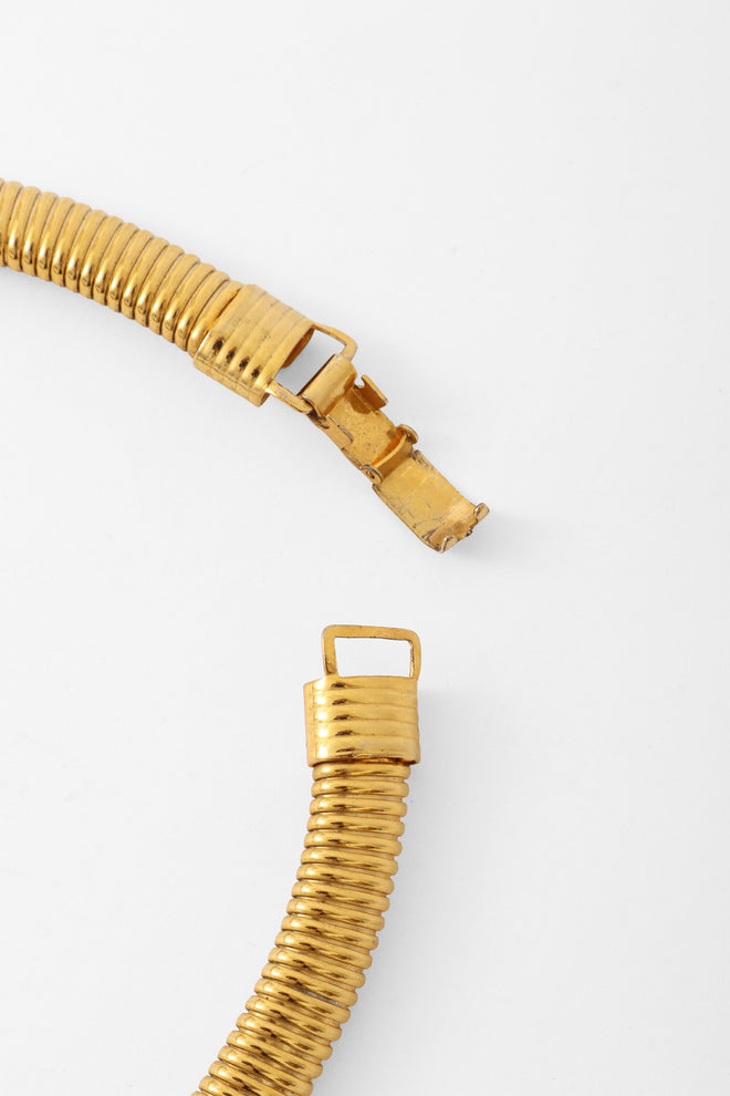 Sculptural Tubular Convex Rib Collar closure @ Recess LA