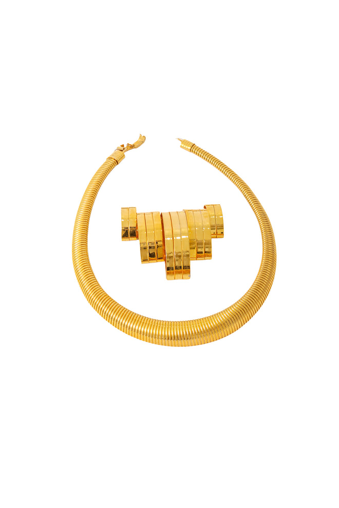 Sculptural Tubular Convex Rib Collar  seperate @ Recess LA