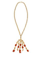 Coral Fringe Drop Necklace by Trifari @ Recess LA