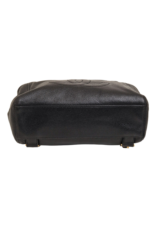Vintage Chanel Caviar CC Backpack bottom @ Recess LA