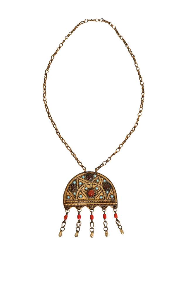 Moroccan Revival Fringe Pendant Necklace @ Recess LA
