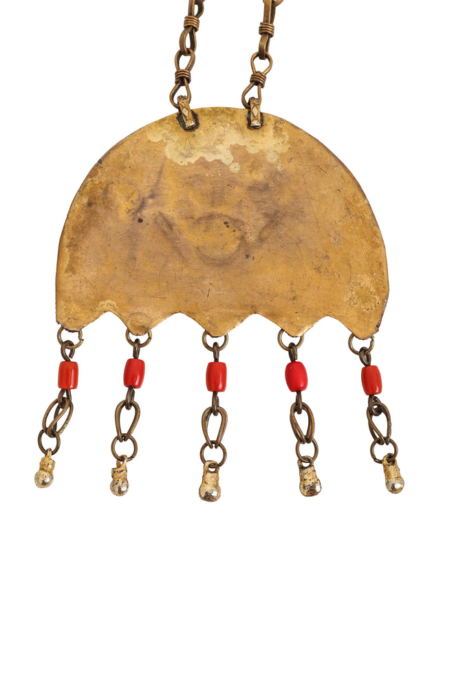 Moroccan Revival Fringe Pendant Necklace pendant back @ Recess LA
