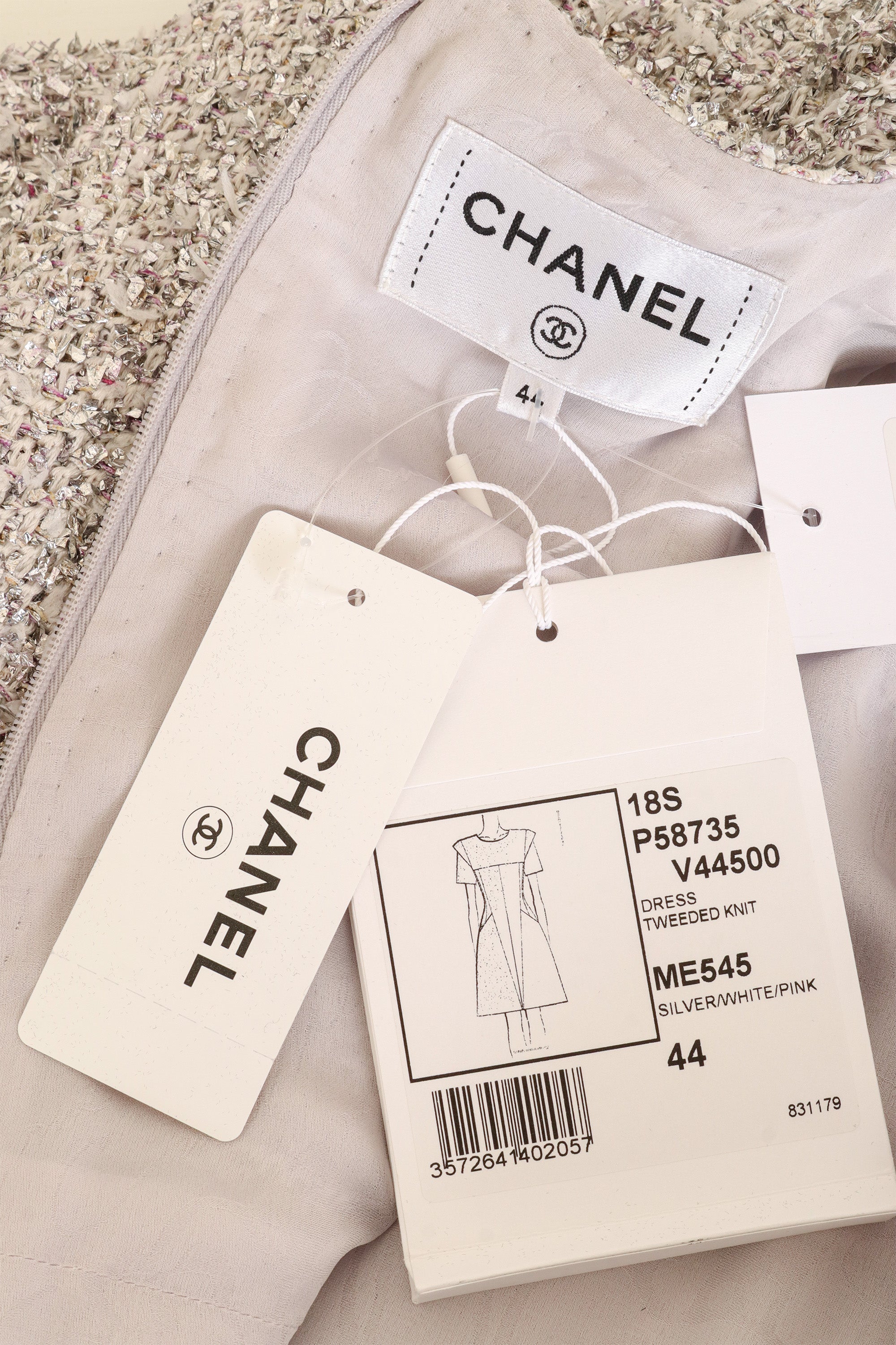 2018 S/S Couture Lamé Mini Dress by Chanel tag @ Recess LA