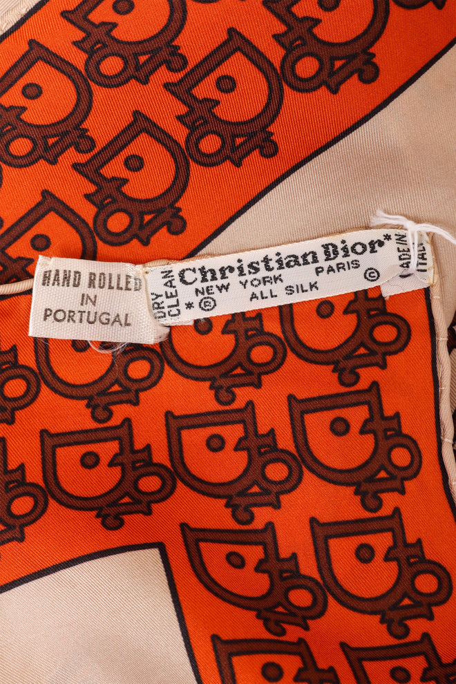 Vintage Christian Dior Trotter Monogram Scarf label @ Recess LA 