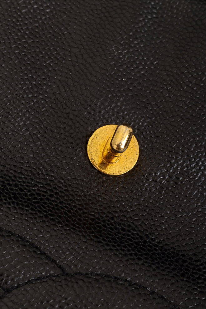 Vintage Chanel Caviar CC Backpack clasp wear peg @ Recess LA