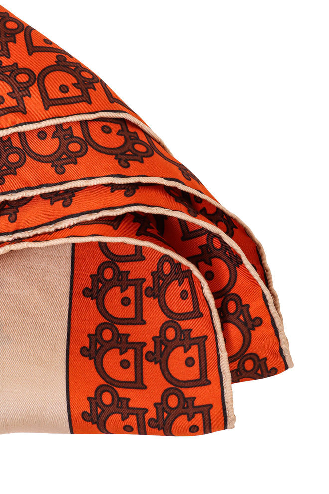 Vintage Christian Dior Trotter Monogram Scarf edges @ Recess LA 