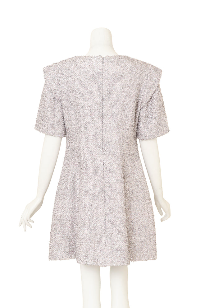 2018 S/S Couture Lamé Mini Dress by Chanel on back of mannequin @ Recess LA