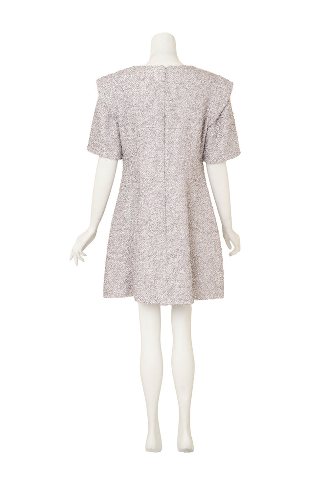 2018 S/S Couture Lamé Mini Dress by Chanel on back of mannequin @ Recess LA