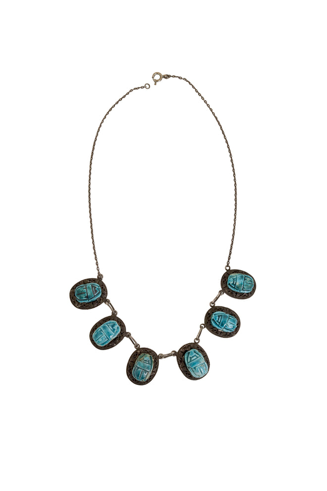 Carved Scarab Necklace @ Recess LA