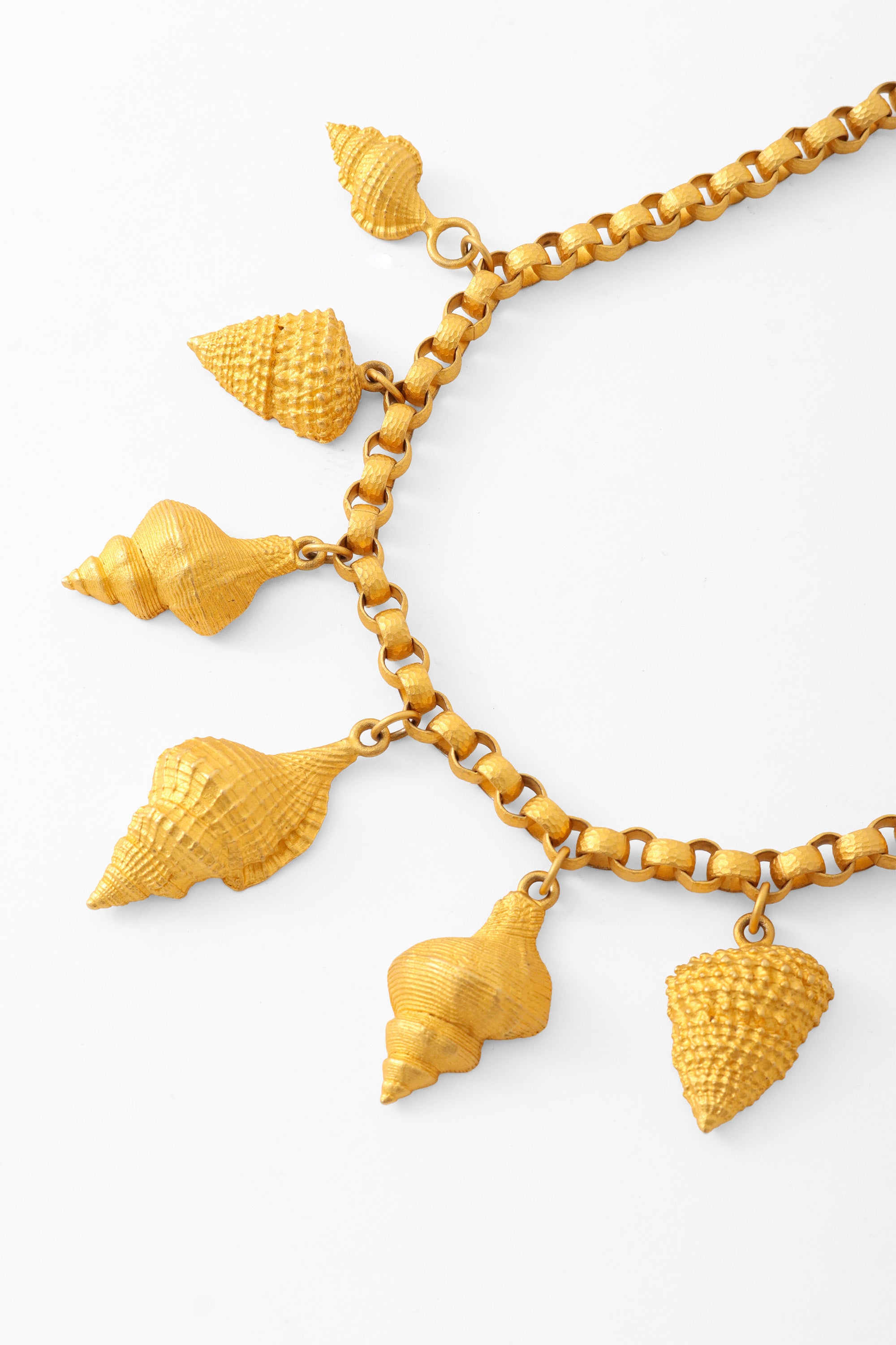 Seashell Charm Collar Necklace up close  @ Recess LA 