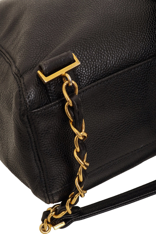 Vintage Chanel Caviar CC Backpack strap leather wear @ Recess LA