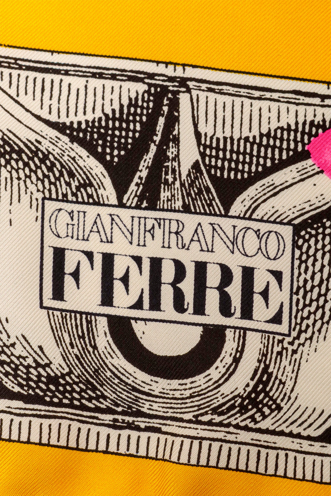 Gianfranco Ferre Ornate Sculpture Floral Scarf logo @ Recess LA