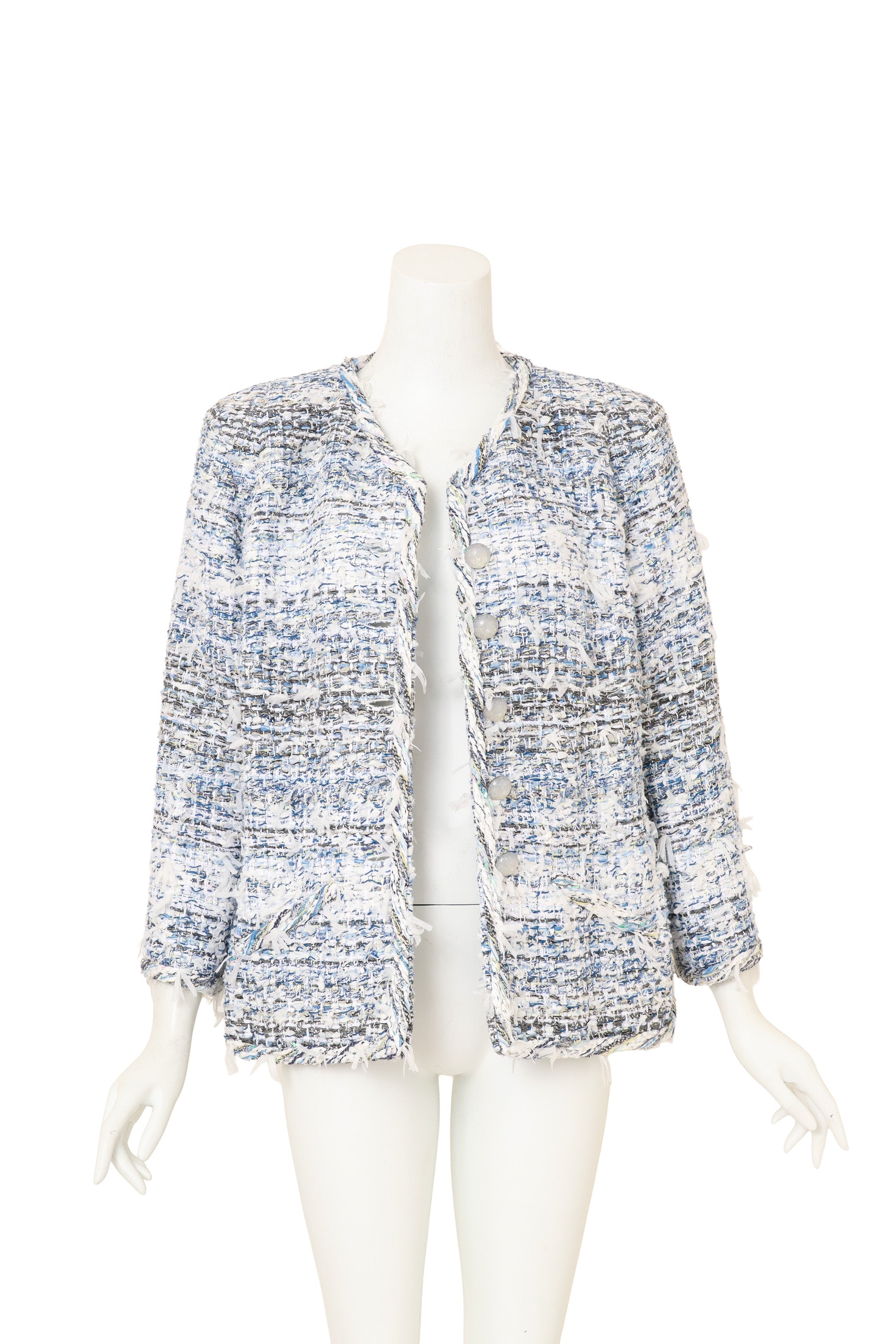 2018 S/S Tweed Waterfall Jacket by Chanel on mannequin @ Recess LA