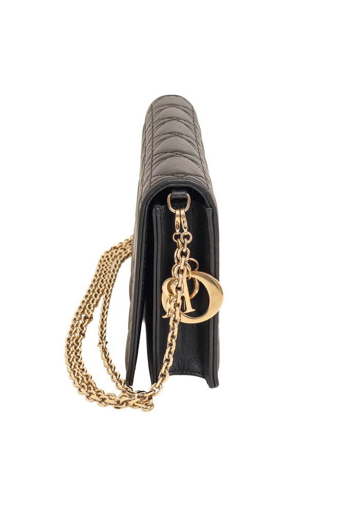 Lambskin Cannage Charm Pouch Bag