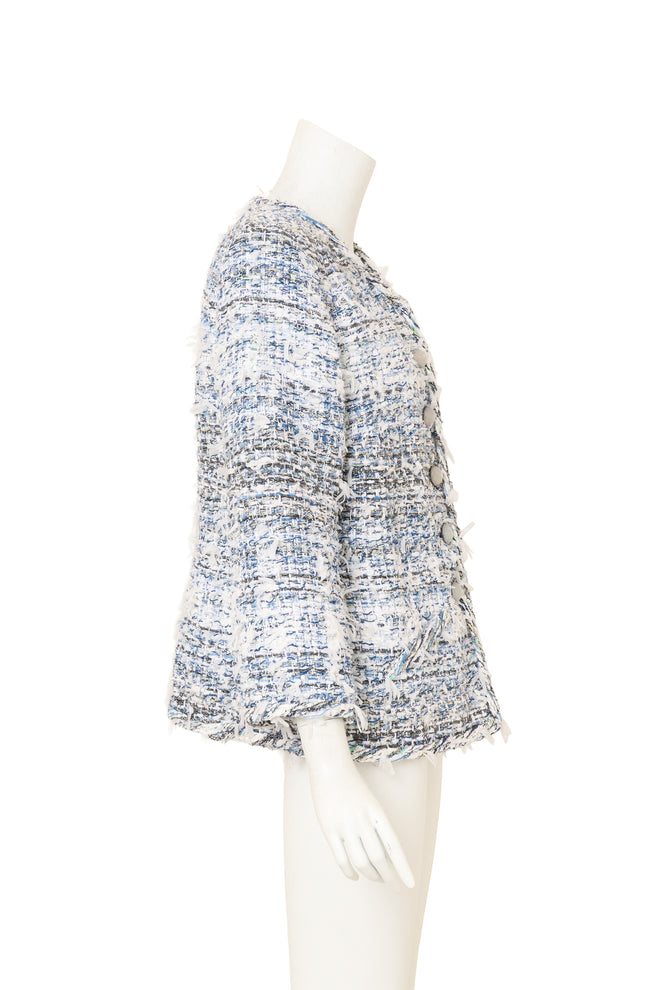 2018 S/S Tweed Waterfall Jacket by Chanel on side mannequin @ Recess LA